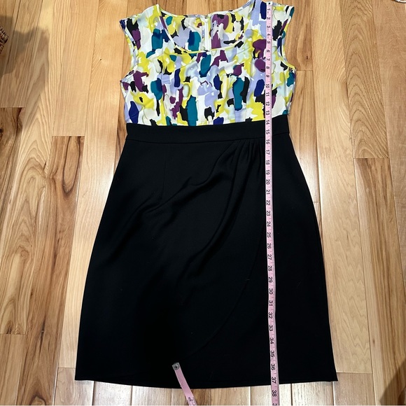 AB Studio Watercolor Abstract with Black Skirt Sleeveless Shift Dress - Picture 13 of 14